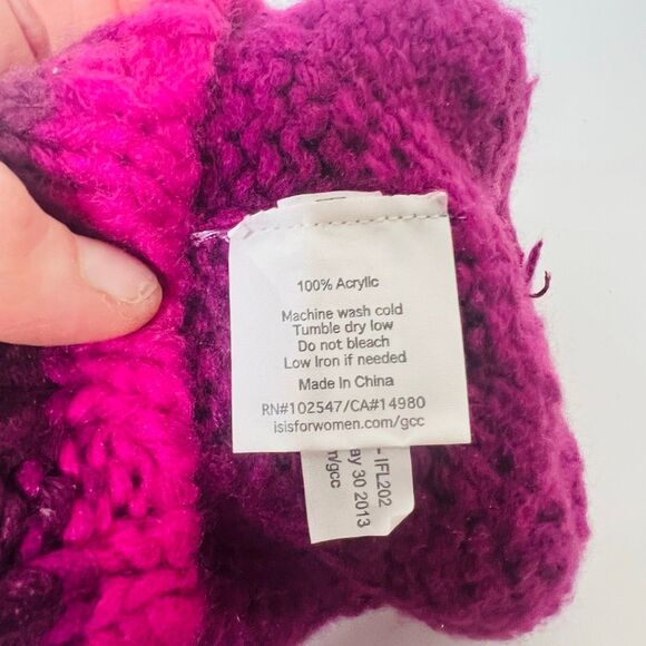 Isis Purple Pink Winter Hat touc Knit 100% Acrylic - Picture 5 of 5
